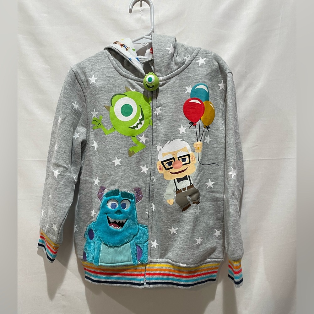 Disney Gray Hoodie with Colorful Characters